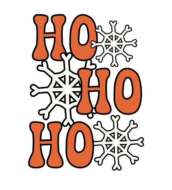 Vector Groovy Navidad Santa ho ho ho letras