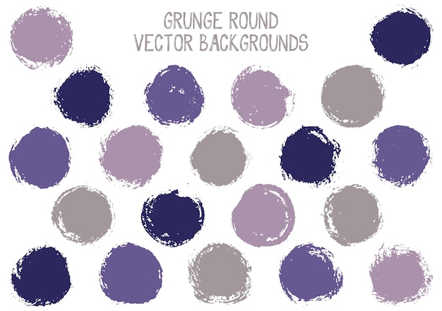 Vector vector grunge círculos aislados angustiado post sello textura círculo rayado etiqueta fondos circular etiqueta icono tiza logo forma oval botón elementos grunge forma redonda banner fondos conjunto