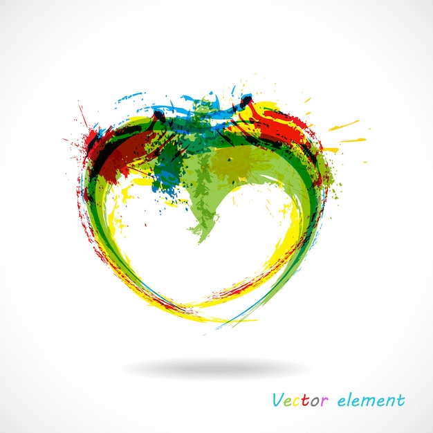 Vector Grunge corazón colorido abstracto Illustaration Splash