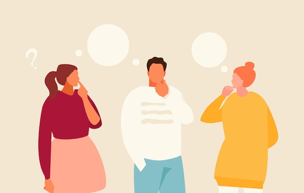 vector de grupo de personas de pensamiento