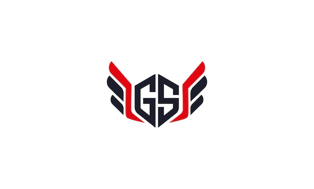 Vector GS letra con alas Diseño de logotipo Inspiración plantilla vectorial
