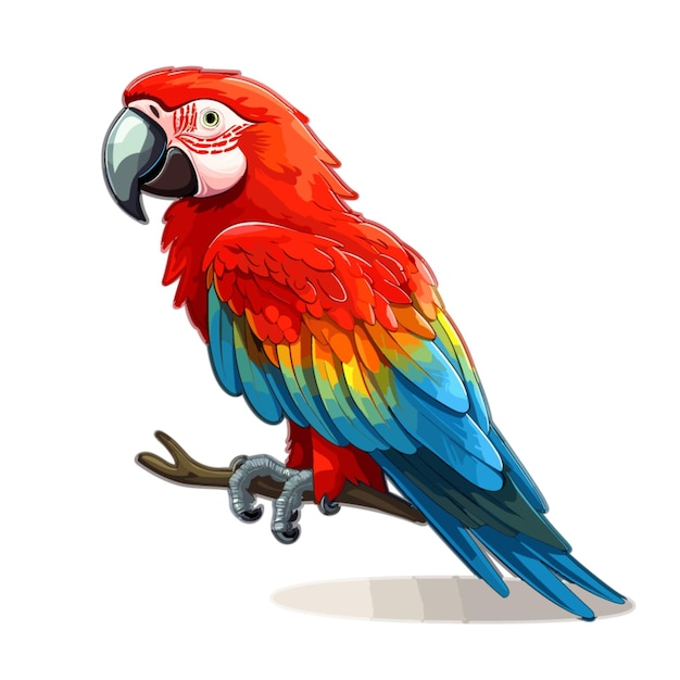 Vector vector de guacamayo sobre fondo blanco