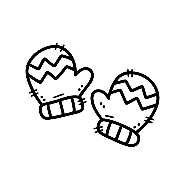 El vector de los guantes de invierno