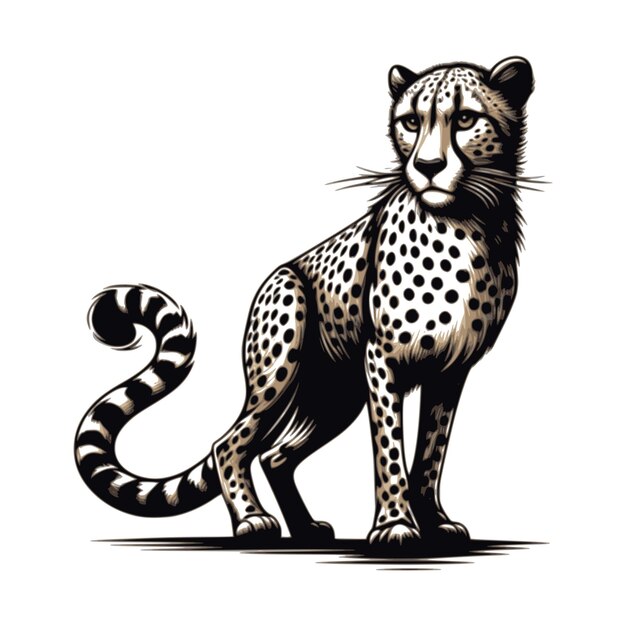 Vector de guepardo aislado fondo blanco