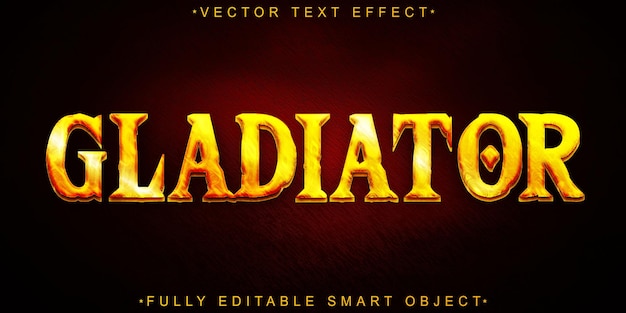 Vector de Guerrero Gladiador de Historia Naranja Objeto Inteligente totalmente editable Efecto de texto