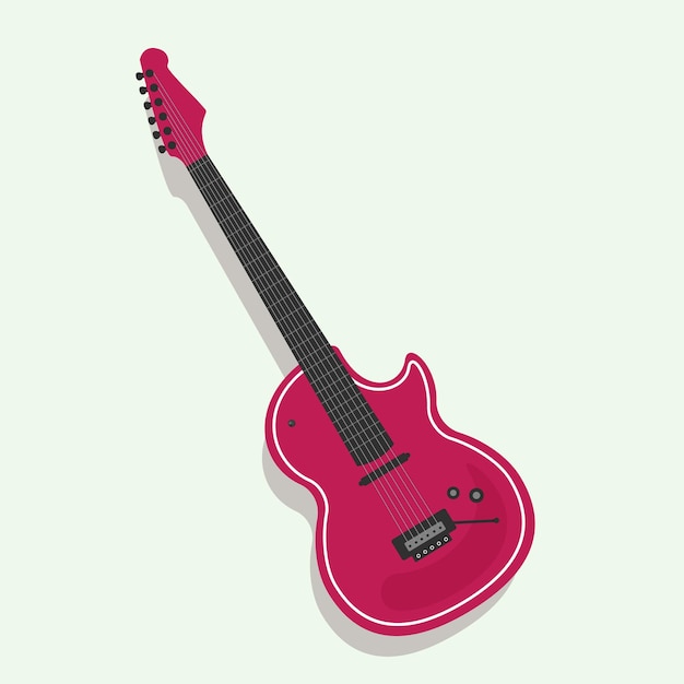 Vector vector de una guitarra eléctrica gibson les paul roja sobre un fondo blanco