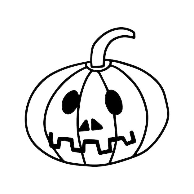 Vector vector halloween calabaza doodle clip art doodle halloween miedo calabaza boceto estilo aislado