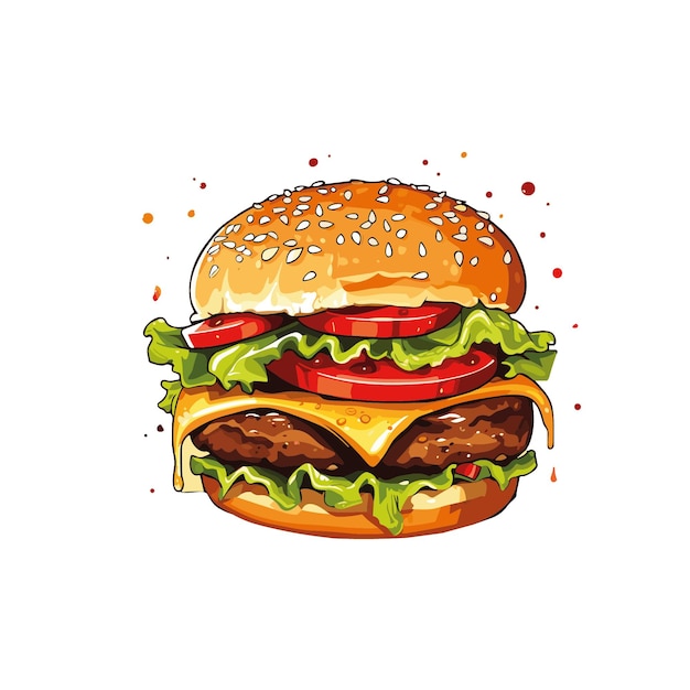 Vector de una hamburguesa animada