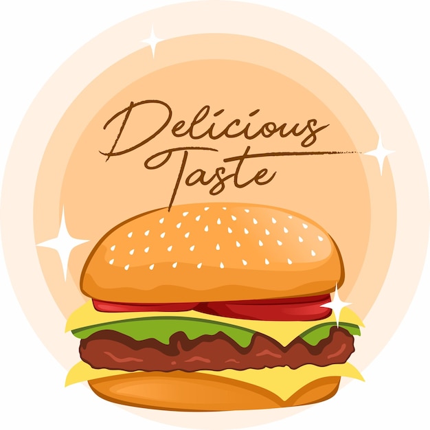 Un vector de hamburguesa con queso doble.