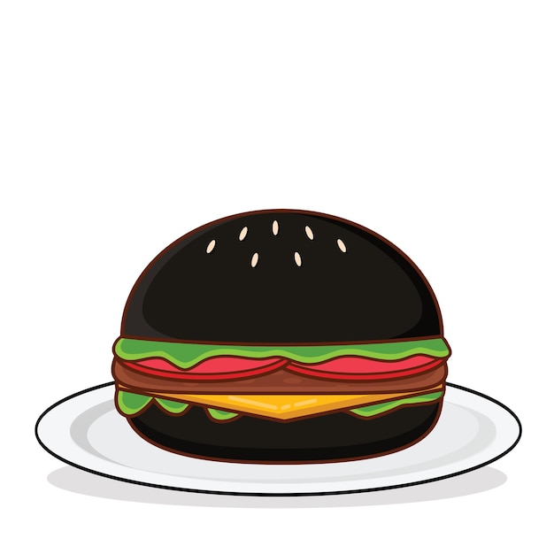 Vector vector de hamburguesa con queso hamburguesa de dibujos animados