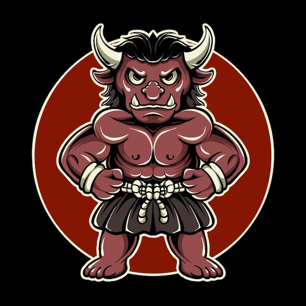 Vector vector hannya oni diablo con diseño de camiseta de estilo pose akimbo