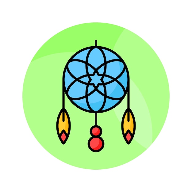 Vector hecho a mano de aro de sauce icono de diseño de moda de cazador de sueños