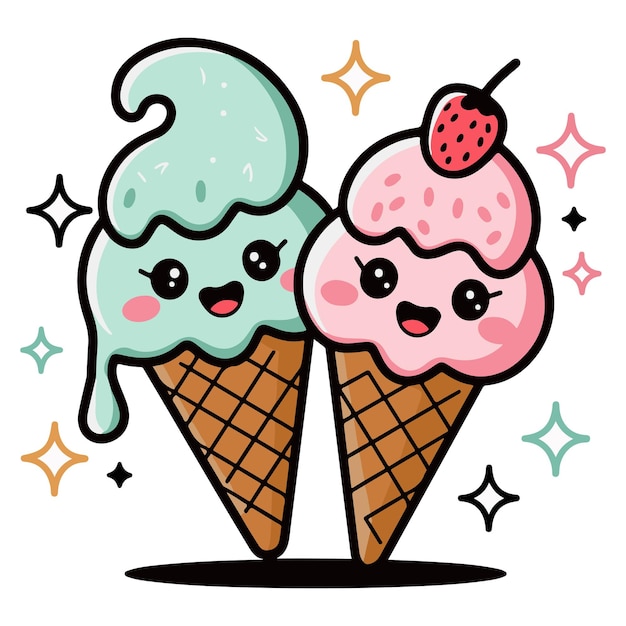 Vector de helado de dibujos animados