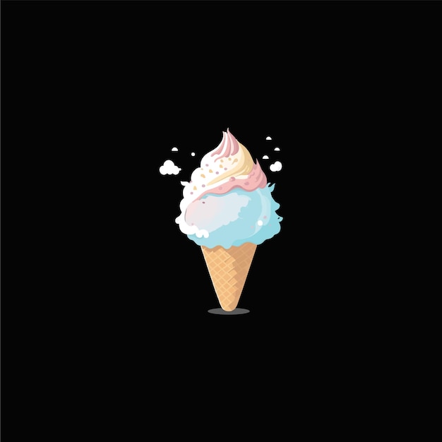 Un vector de helado lindo obra de arte de helado