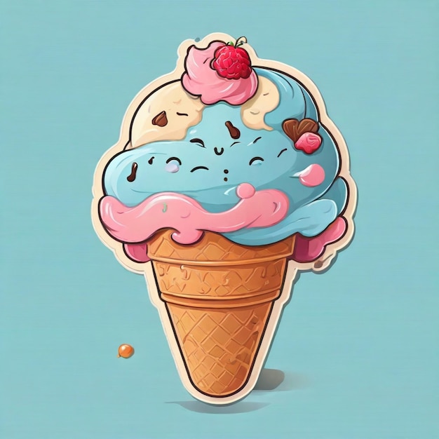 Vector vector de helado sobre un fondo blanco