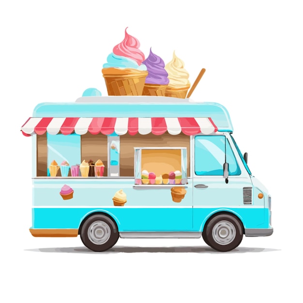 Vector de helado sobre un fondo blanco