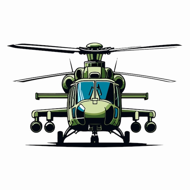 Vector vector de un helicóptero militar