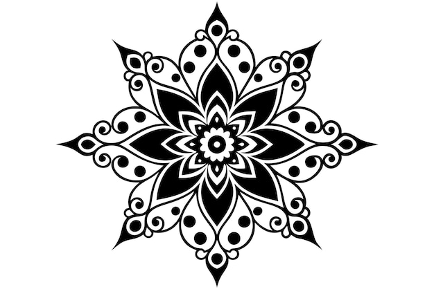 Vector de henna indio en fondo blanco