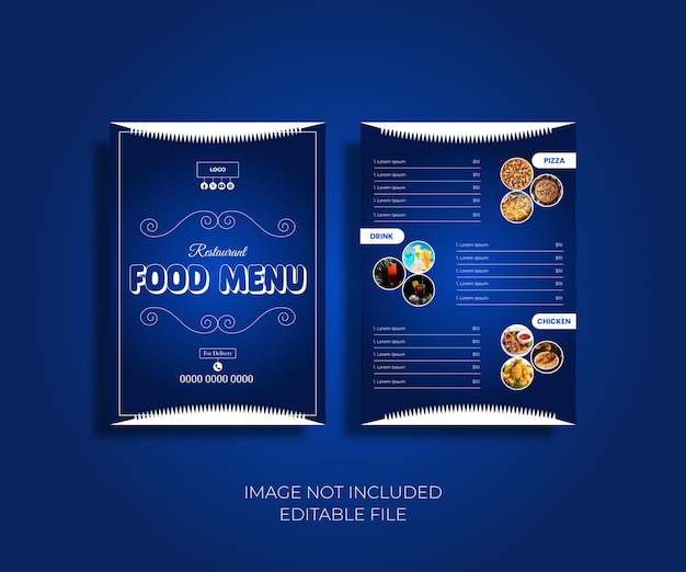 Vector hermosa plantilla de diseño de menú de comida