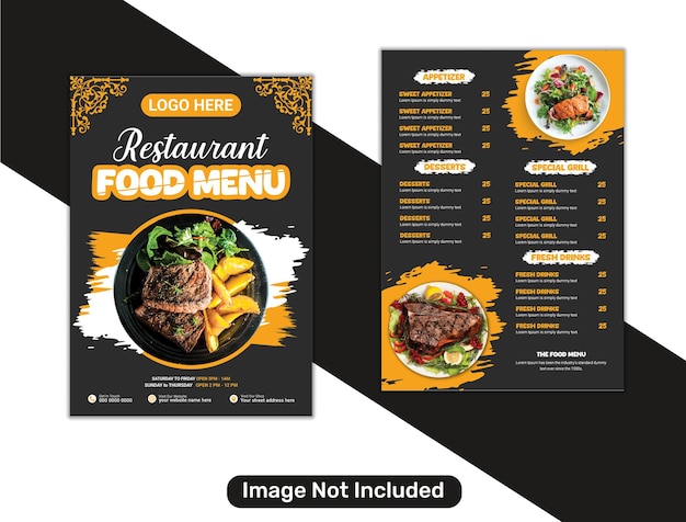 Vector hermosa plantilla de diseño de menú de comida
