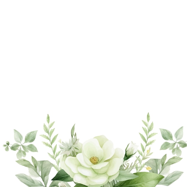 Vector hermosa plantilla de invitación de boda con acuarela floral