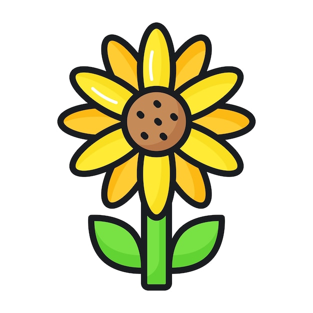 Un vector hermosamente diseñado de girasol un icono atractivo de girasole