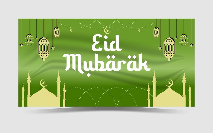vector hermoso banner ancho de ramadan kareem y fondo de banner verde