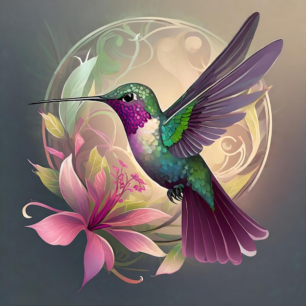 Vector vector hermoso colibrí volador elemento de diseño para pancartas carteles folletos y folletos