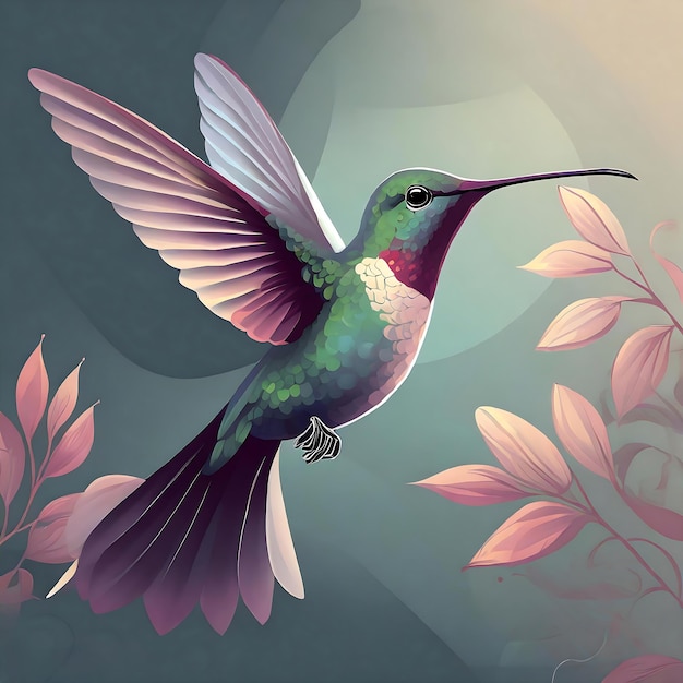 vector hermoso colibrí volador elemento de diseño para pancartas carteles folletos y folletos