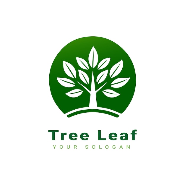 Vector hermoso diseño de logotipo de hoja de árbol