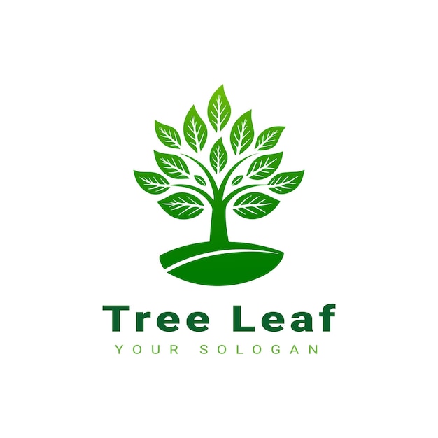 Vector hermoso diseño de logotipo de hoja de árbol
