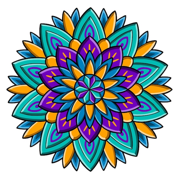 Vector hermoso diseño de mandala de colores