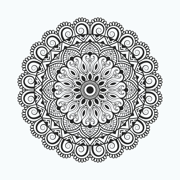 Vector hermoso diseño de mandala floral, un elemento decorativo ornamental creativo en forma de círculo.