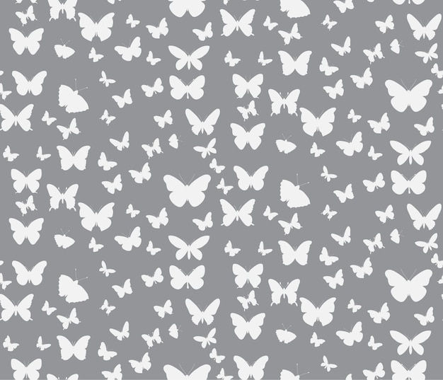 Vector hermoso fondo transparente con una silueta de mariposas