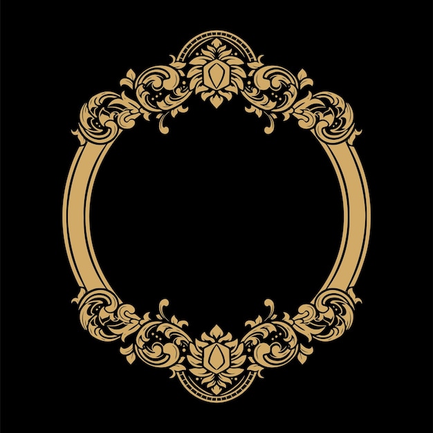 Vector hermoso ornamento de círculo grabado