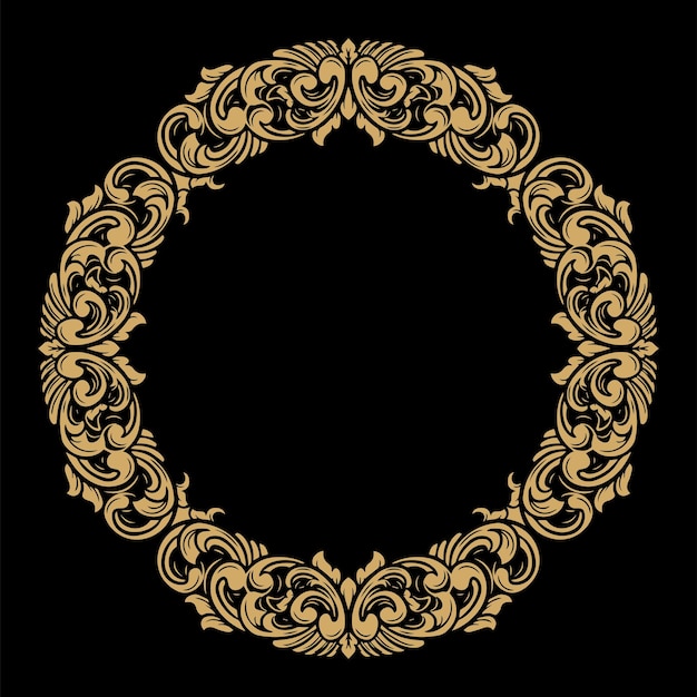 Vector hermoso ornamento de círculo grabado
