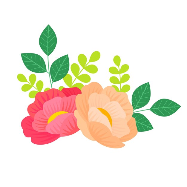 Vector hermoso ramo floral vintage
