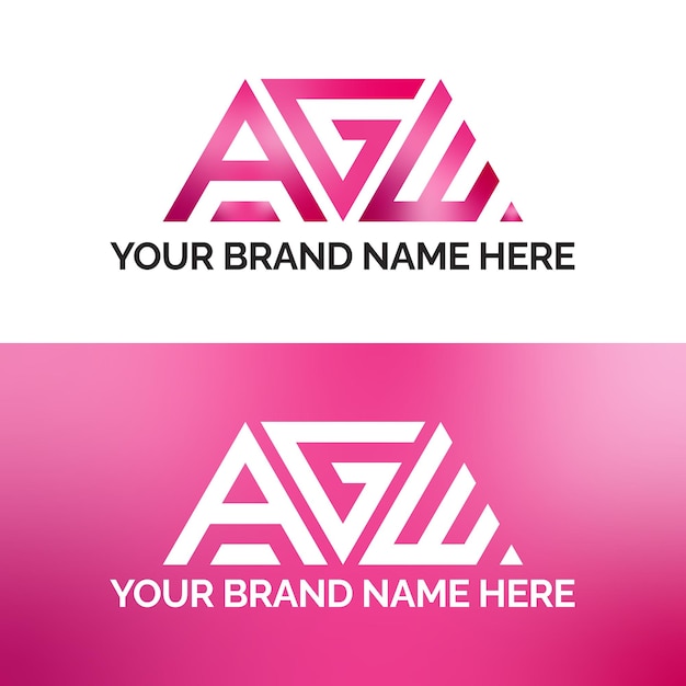 Vector hermoso sello de letras de color rosa plantilla de logotipo