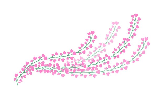 vector hermosos corazones árbol diseño de tarjetas de día de San Valentín
