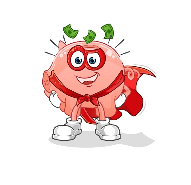 Vector de héroes de alcancía. personaje animado