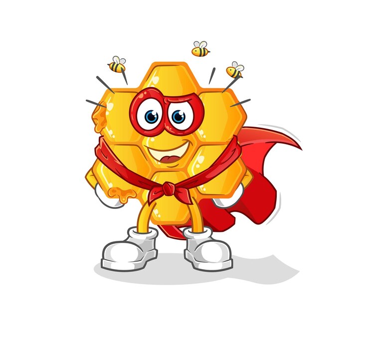 Vector vector de héroes de patrón de miel. personaje animado