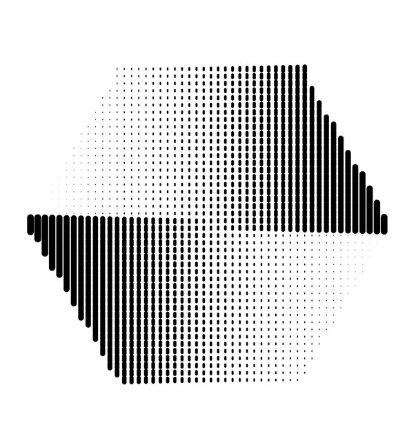 Vector vector hexagonal de gradiente de medio tono