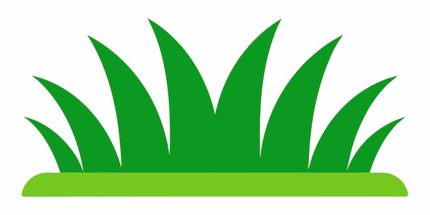 Vector de hierba verde sobre un fondo blanco