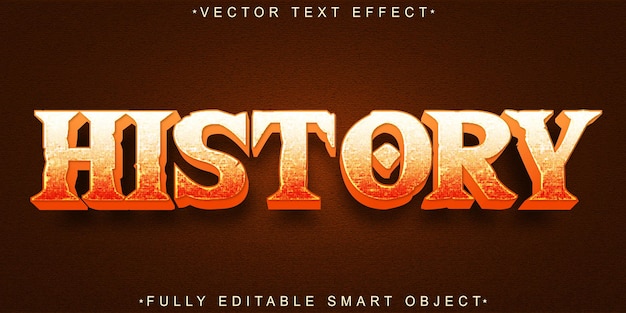 Vector vector de historia más antiguo efecto de texto de objeto inteligente totalmente editable