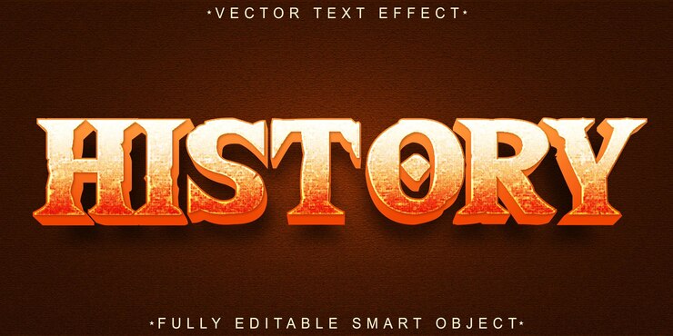 Vector vector de historia más antiguo efecto de texto de objeto inteligente totalmente editable