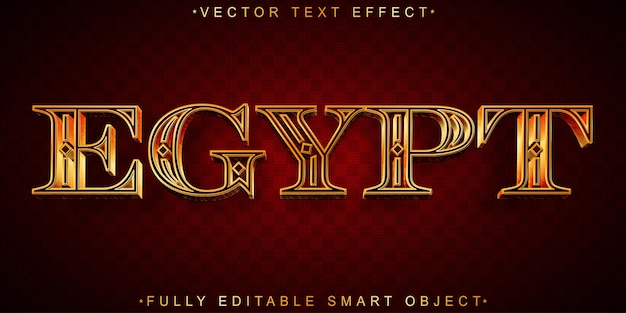 Vector histórico de Egipto desgastado naranja Objeto inteligente totalmente editable Efecto de texto