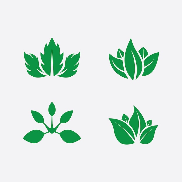 Vector de hoja de árbol y concepto amigable de diseño de logotipo verde