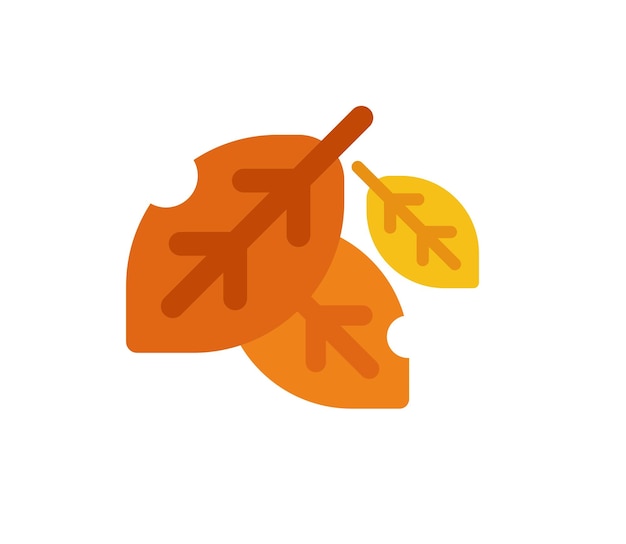 Vector de hoja caída Emoticon aislado Icono de hoja caída