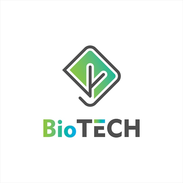 Vector de hoja de diseño de logotipo de tecnología biológica