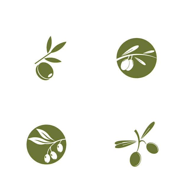 Vector de hoja de logotipo de aceite de oliva